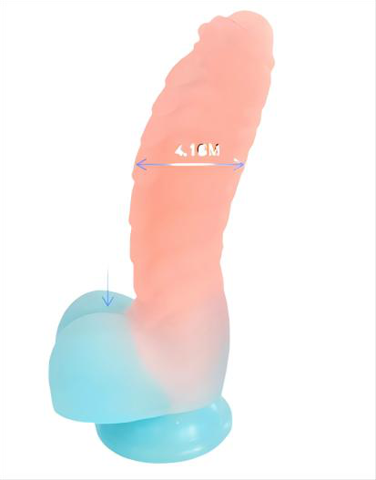 18.2cm Liquid Silicone Dildo with Textured Surface Luminous Edition