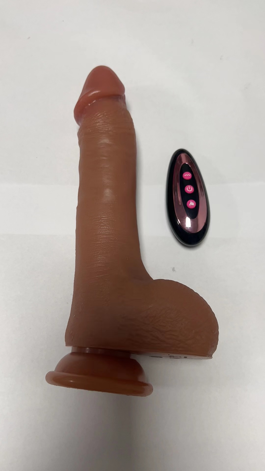 Telescopic Swinging Heating Vibrating Silicone Massager 3.8x22cm - Dildos