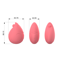 Material: Silicone +ABS Size: 86*63*41mm Weight:102g Function description: 10 frequency vibration + flapping Pin rechargeable - Clitoral