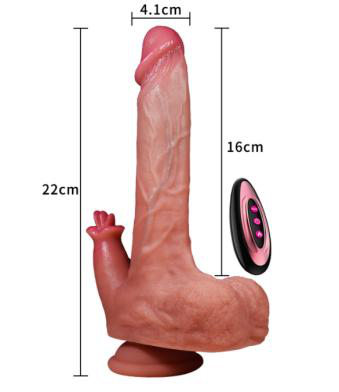 Simulation Vibrating Dildo 22cm Liquid Silicone - Realistic
