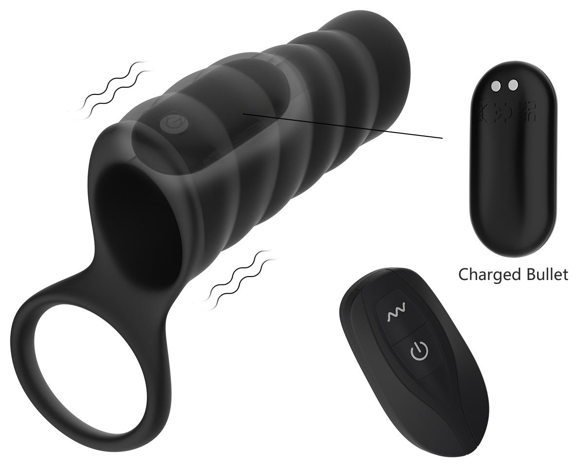 Dick Penis Enlarger Sleeve & Cock Ring Vibrator