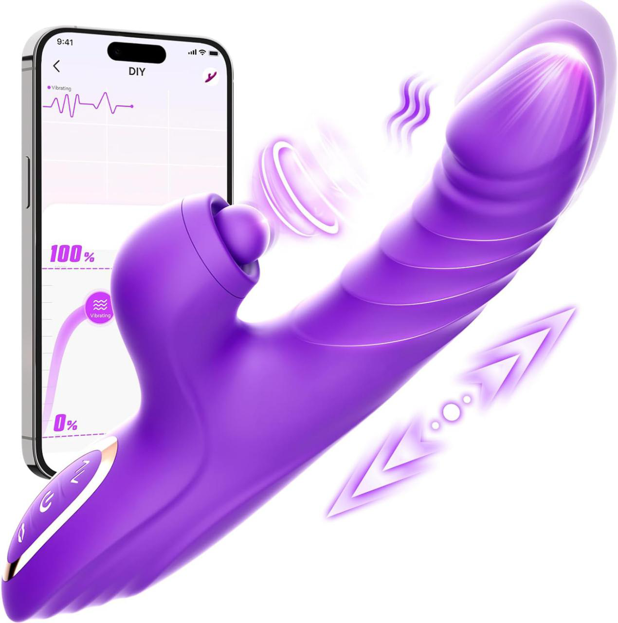 APP-Controlled Heating Vibrator with Suction - Wand