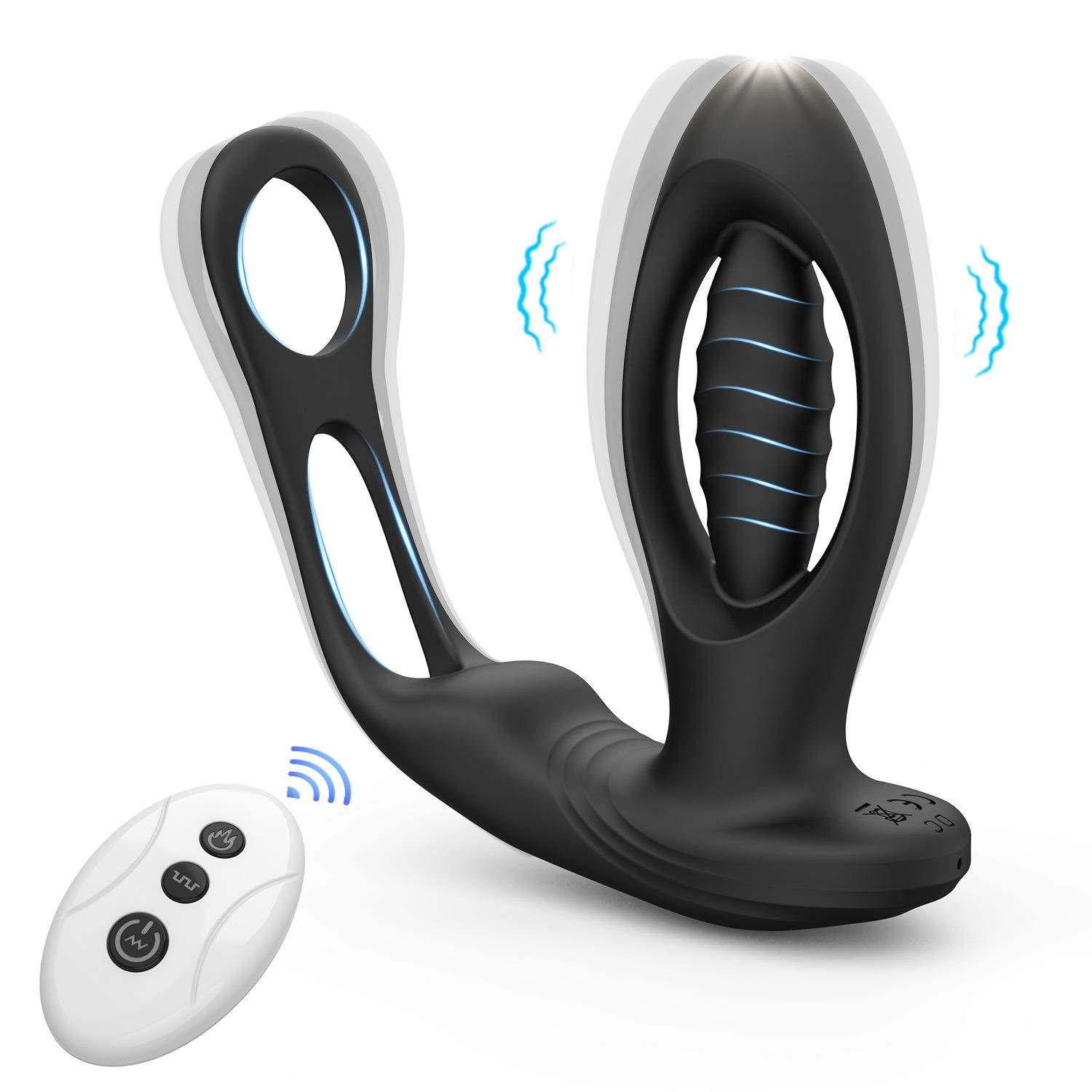 Wireless Control Vibrating Butt Plug With Hollowed Out Design For Easier Penetration - Thrusting