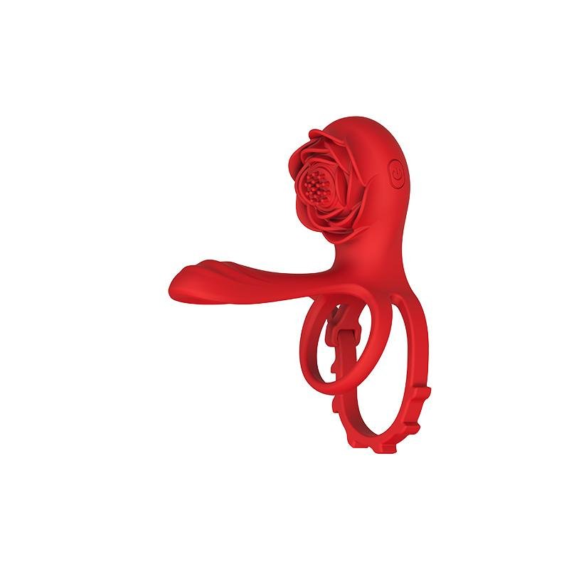 Rose Cock Ring (Dual Vibration Version)
