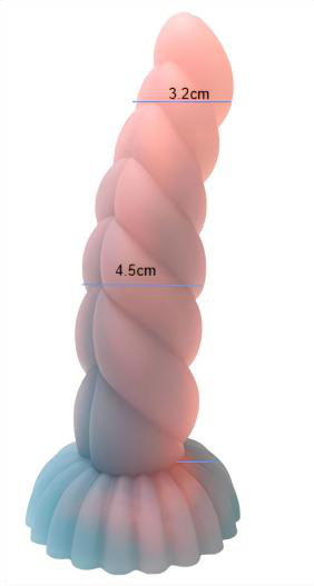 22cm Liquid Silicone Dildo with Textured Surface Luminous Edition
