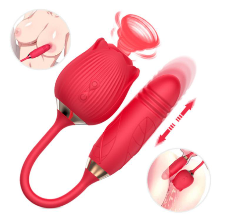 Rose Egg 2 Thrusting Vibrator - Suction