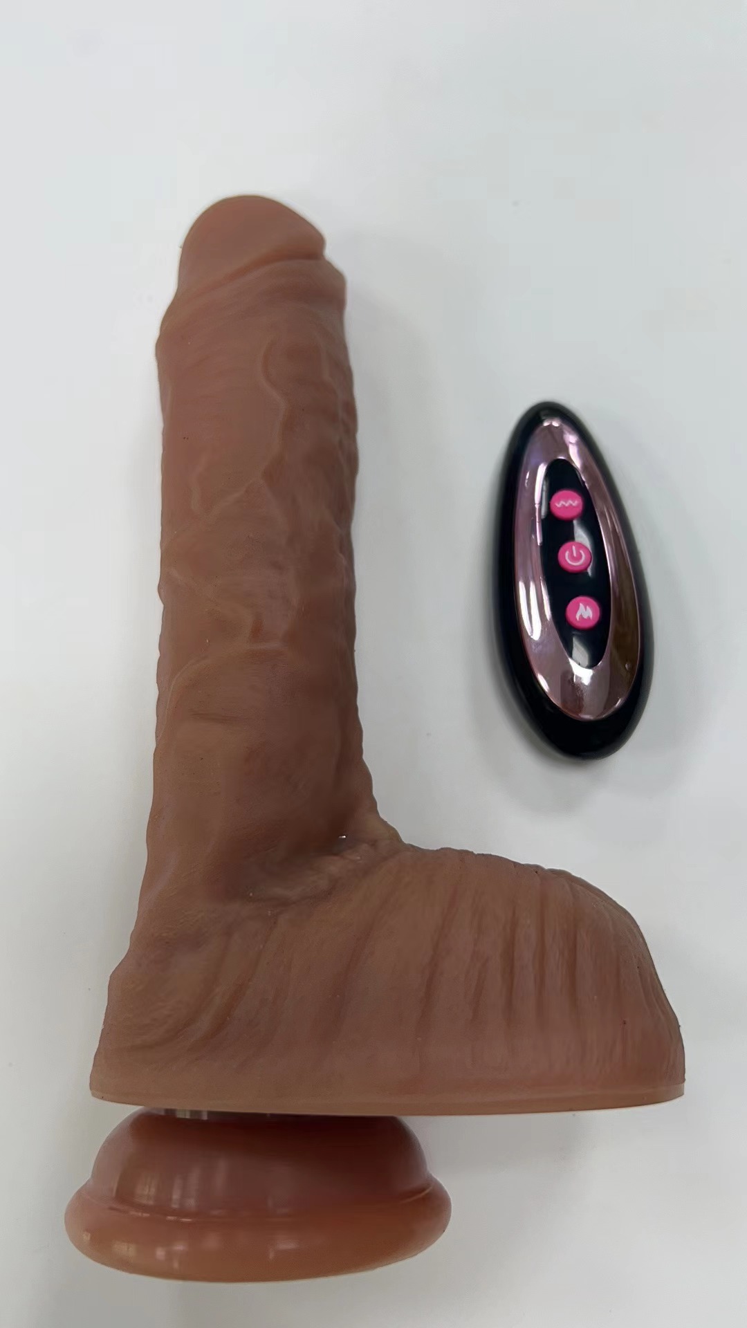 Telescopic Swinging Heating Vibrating Silicone Massager with Remote Control (3.6x19cm) - Dildos