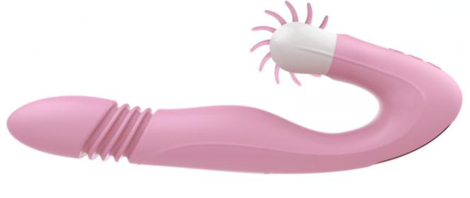 Kitty Telescopic Vibrator with Heating and Tongue Licking - Clitoral