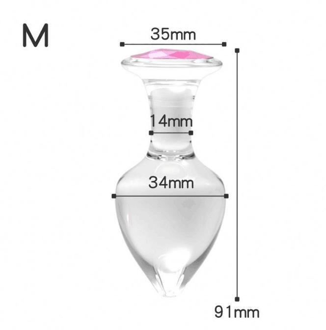TB-A275B Medium Transparent Glass Butt Plug - Butt Plugs