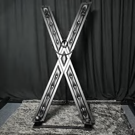Metal X-Shaped Floor-Standing Frame - Bondage restraints