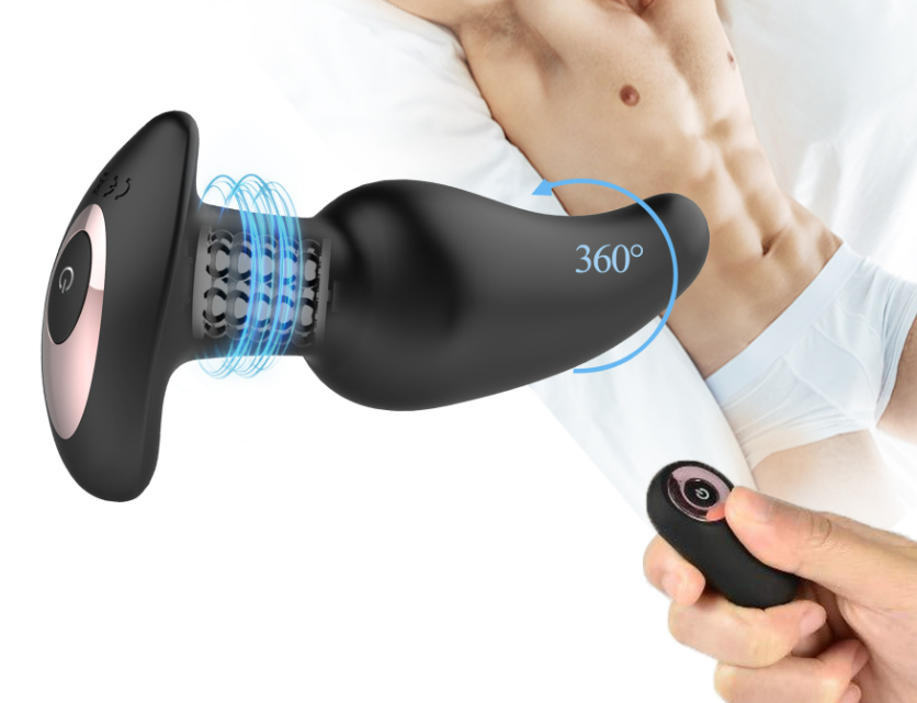 Remote Control Vibrator with Rotating Bead - Butt Plugs