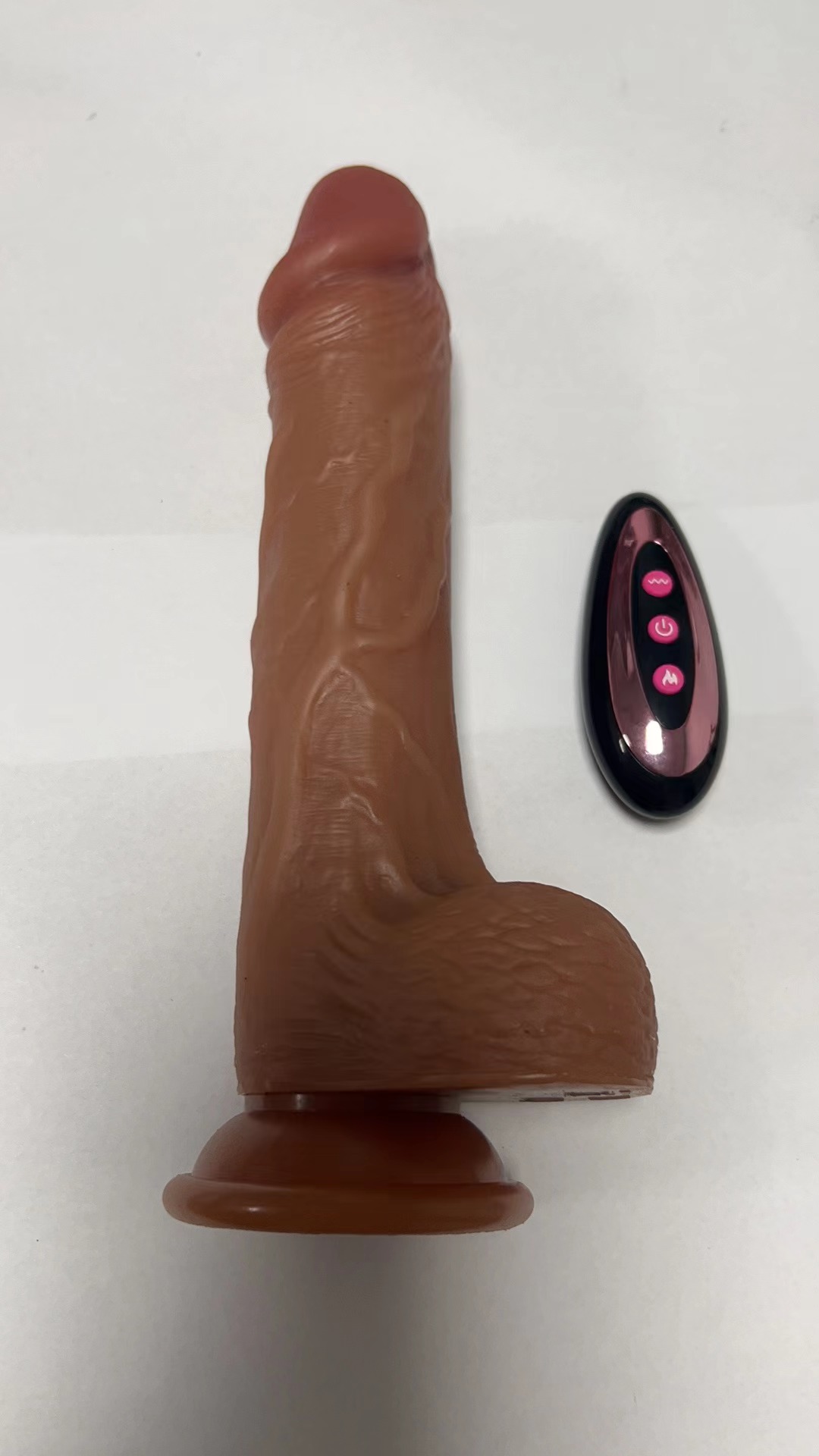 Telescopic Swinging Heating Vibrating Silicone Massager 4.0x22cm - Realistic