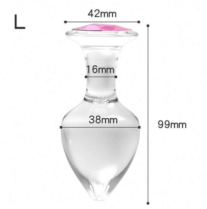 TB-A275C Large Transparent Glass Butt Plug - Butt Plugs