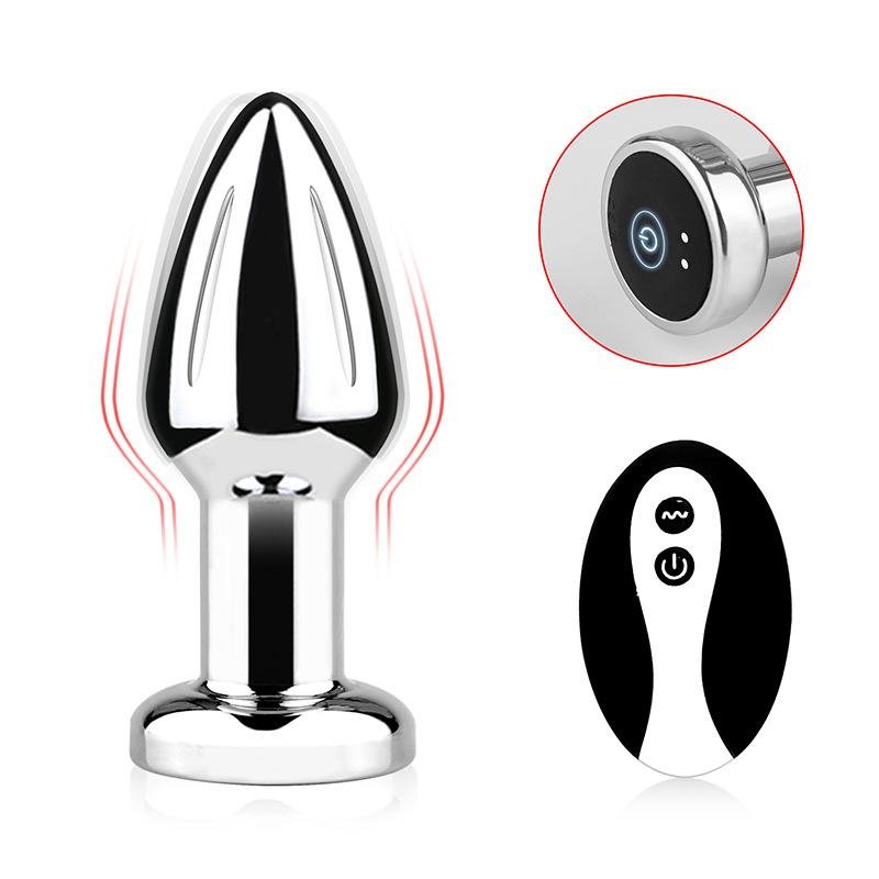 NanoVibe Vibrating Metal Anal Plug With Wireless Control - Thrusting