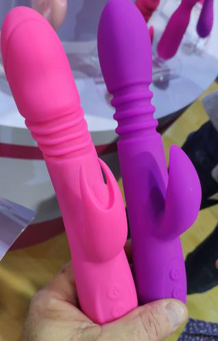 Telescopic Vibrating Rod with Heating — PINK/PUR PLE - Rabbit
