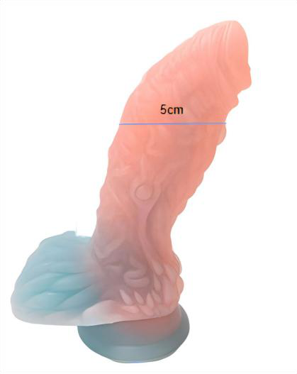 17cm Liquid Silicone Dildo with Textured Surface Luminous Edition