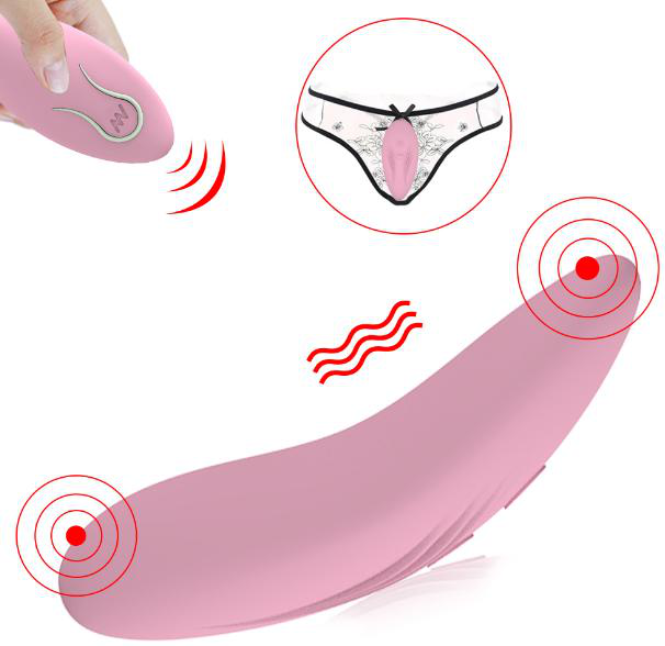 Wearable C-String Panties Vibrator with Remote — Pink - Wearable