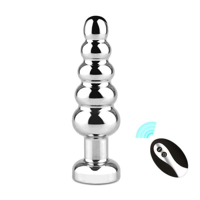 Pulse Wave Remote Control Vibrating Metal Anal Plug - Thrusting