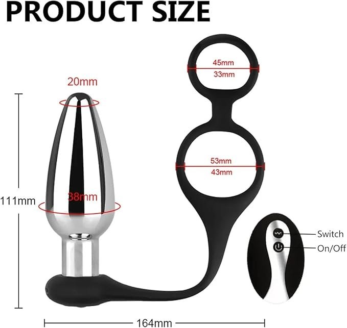 Pulse Wave Remote Control Vibrating Metal Anal Plug