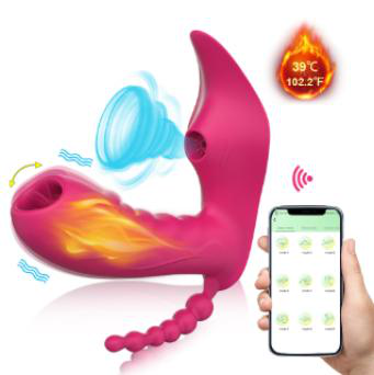 10 Sucking Modes + 10 Tongue Licking Modes + 10 Vibration Modes + Heating Vibrator - Suction