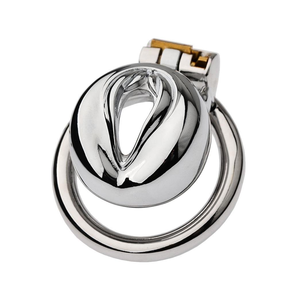 TB-B172B Chained Chastity Cage Curved Base Ring - Bondage restraints