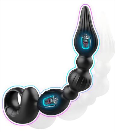 Prostate Stimulator & Cock Ring 24.5x6x3.5cm Silicone