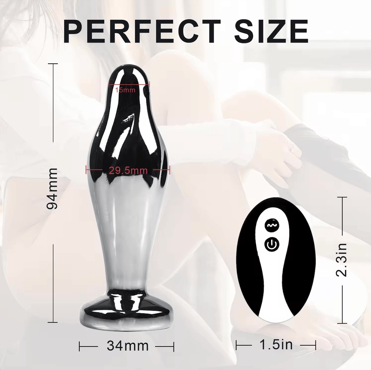 StealthVibe Vibrating Metal Anal Plug - Thrusting