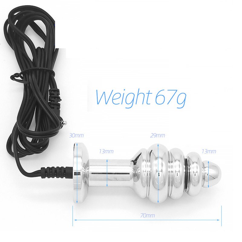 TB-E256 electro-conductive stainles steel anal plug - Thrusting