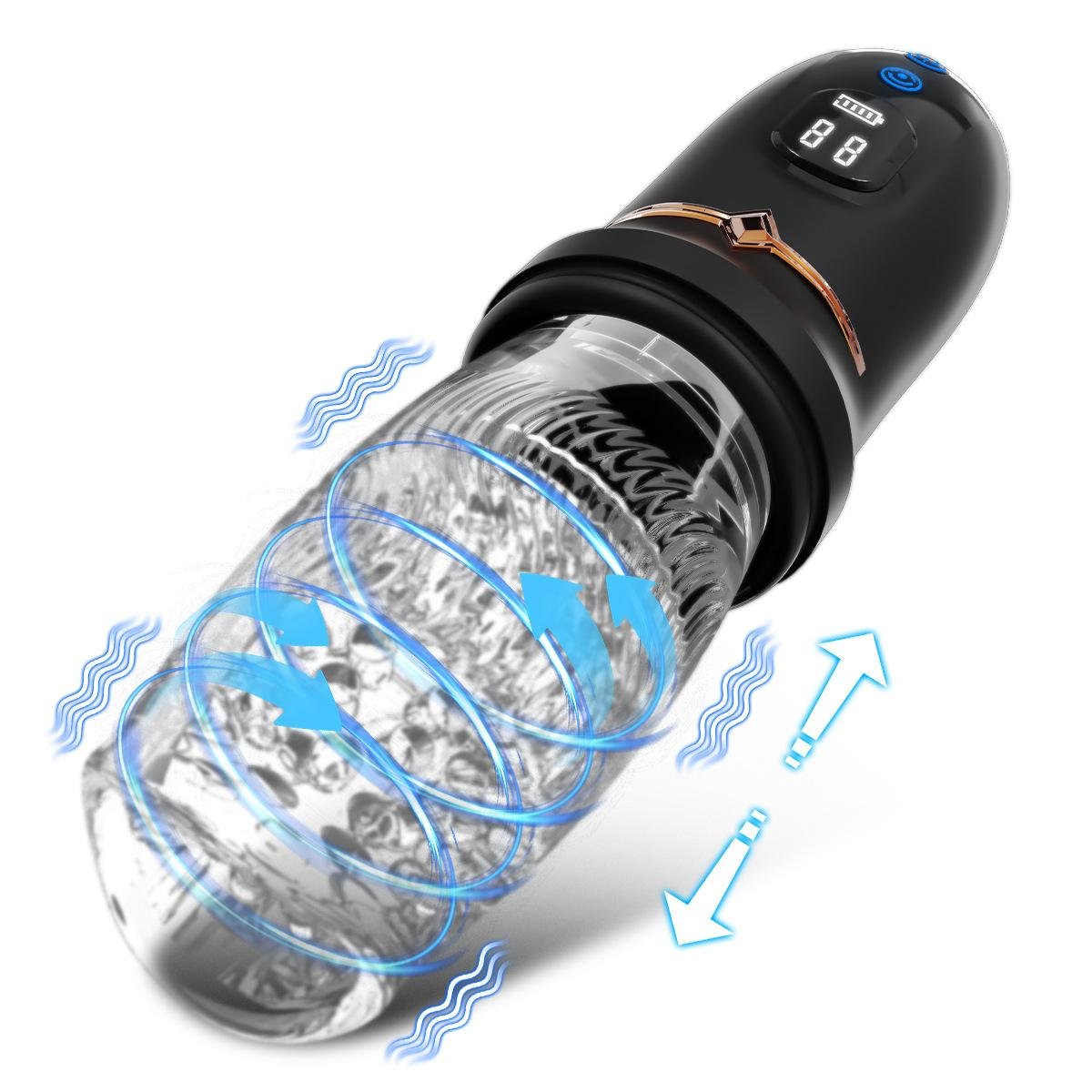 TB-3145 Vibrating Sucking and Heating Male Masturbator