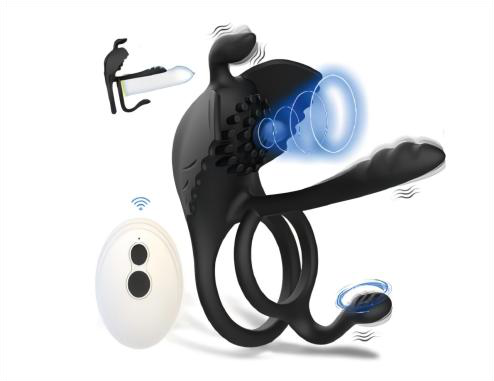 Prostate Stimulator & Cock Ring 11.5x10x7cm Silicone