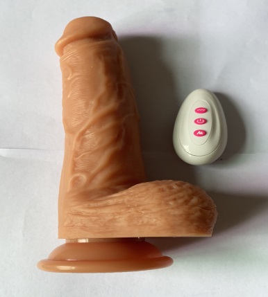 Telescopic Swinging Heating Vibrating Silicone Massager with Remote Control (3.8x22cm) - Realistic