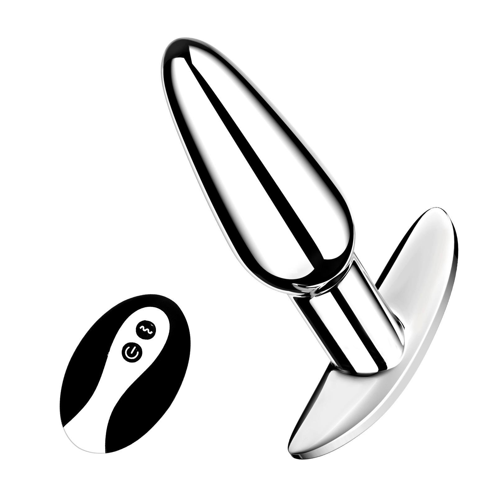 Pulse Vibe Remote Vibrating Metal Butt Plug - Thrusting