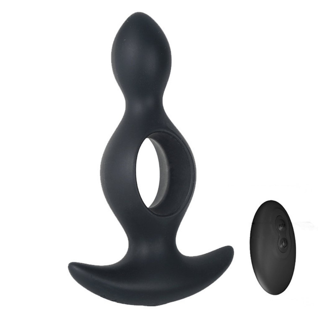 TB-C374 Hollowed out Vibrating Anal plug with wireless control - Thrusting