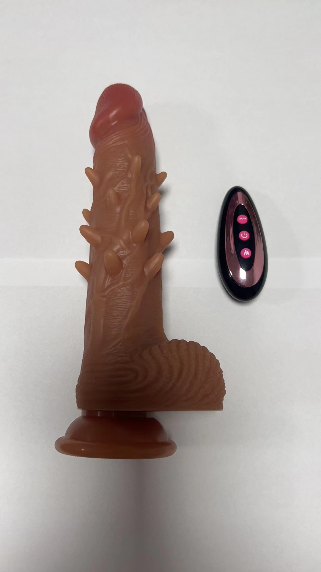 Telescopic Swinging Heating Vibrating Silicone Massager 4.0x22cm - Realistic