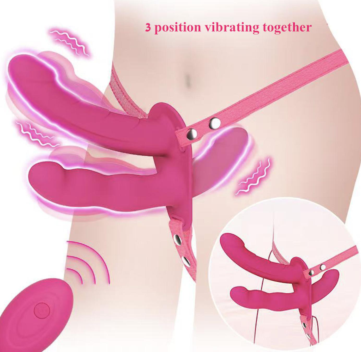 3-Head Strap-On Vibrator