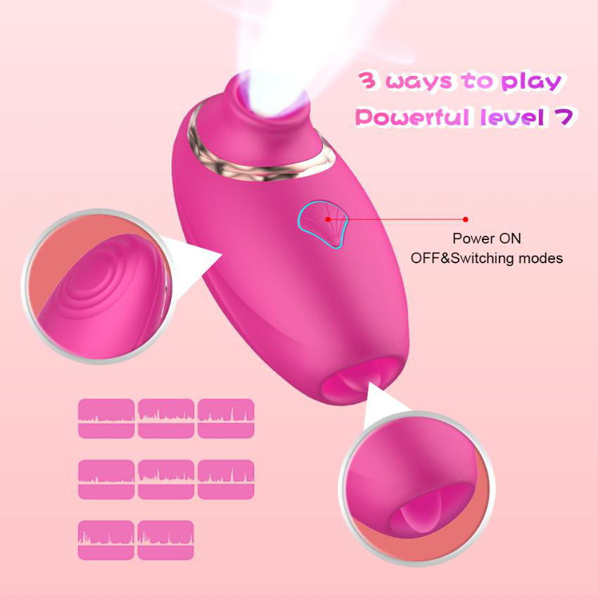 Sucking Licking Vibrator 3-in-1 - Suction