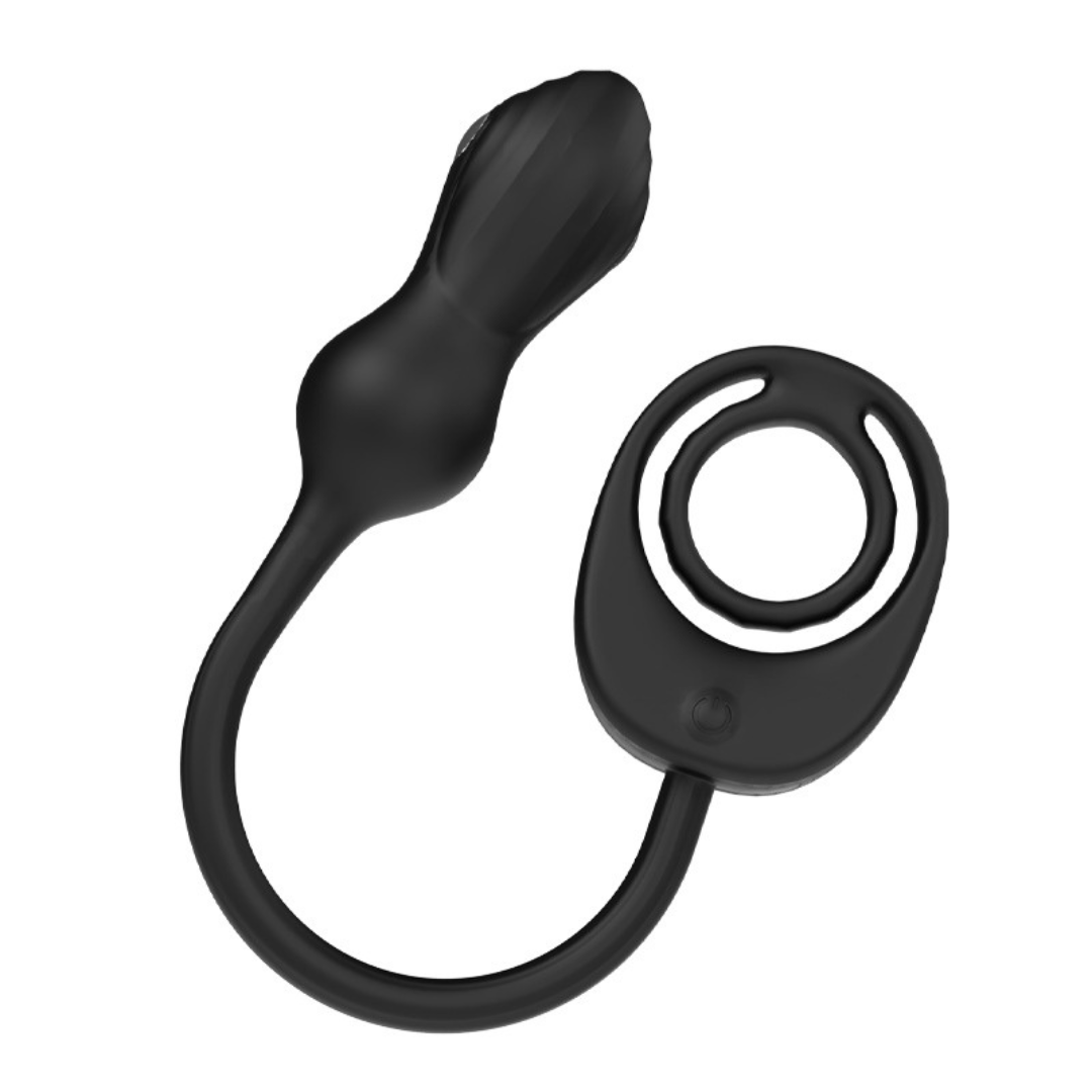 TB-C373 Vibrating anal beads with attached cock ring and wireless control - Anal beads