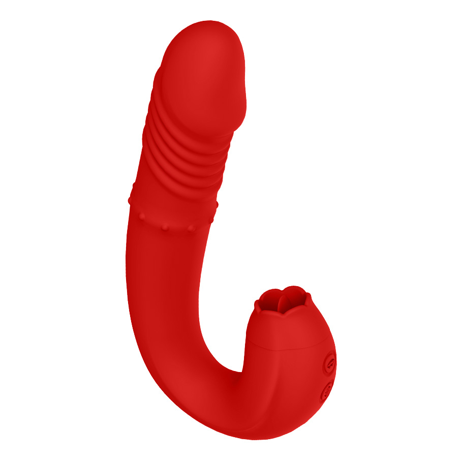 10-Pattern Vibrating/Thrusting & Licking Clitoral Stimulator