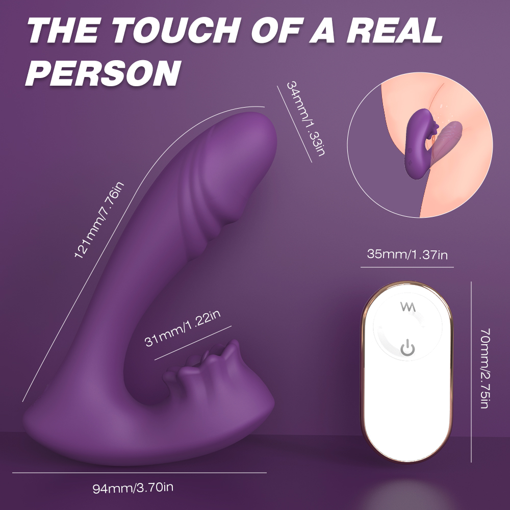 Wireless vibrating clitoral licking female wearable device