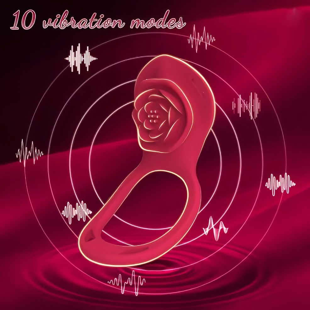 Rose-shaped male vibrating ring