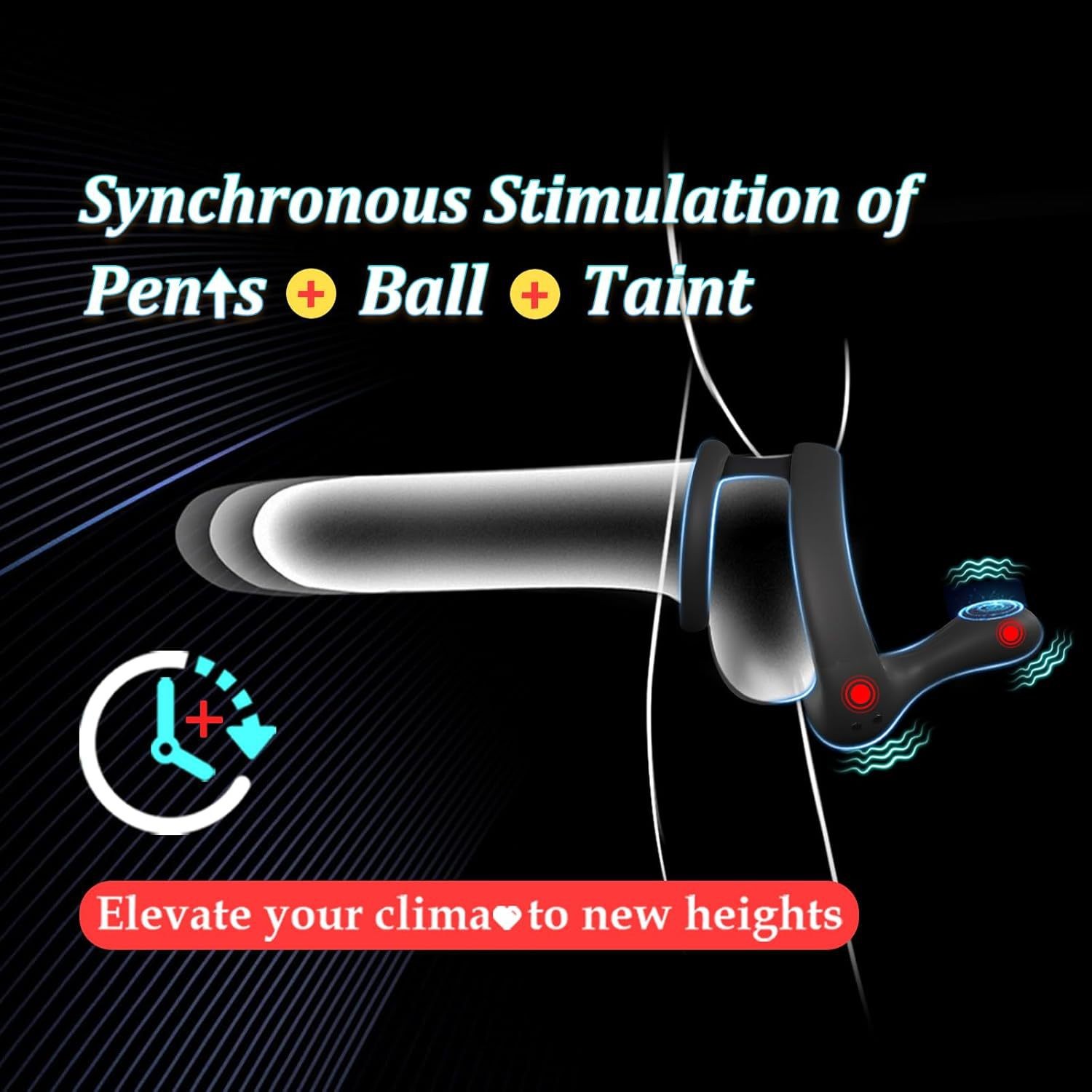 Remote-controlled vibrating lock ring for male use, vibrating massage and delay ring