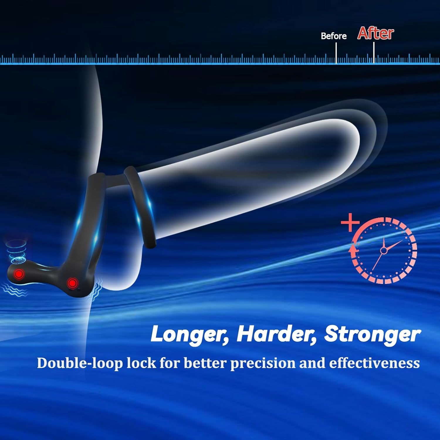 Remote-controlled vibrating lock ring for male use, vibrating massage and delay ring