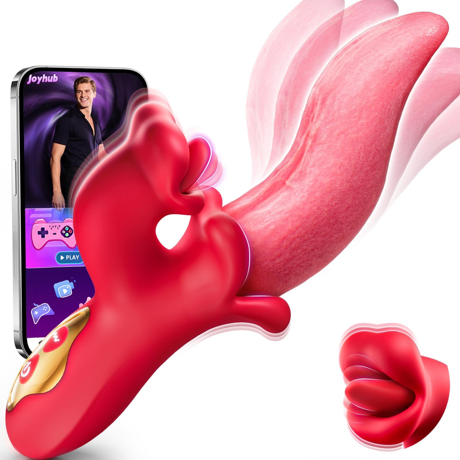 Sex Toys G Spot Vibrators Dildo with 9 Licking Swing 9 Vibrating Modes - Fantasy